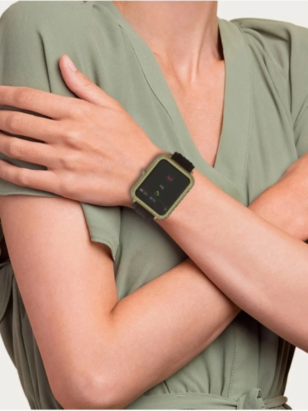 🆕 Wrangler Smart Watch Square Antique Leather Android IPhone iOS 13+ Compatible